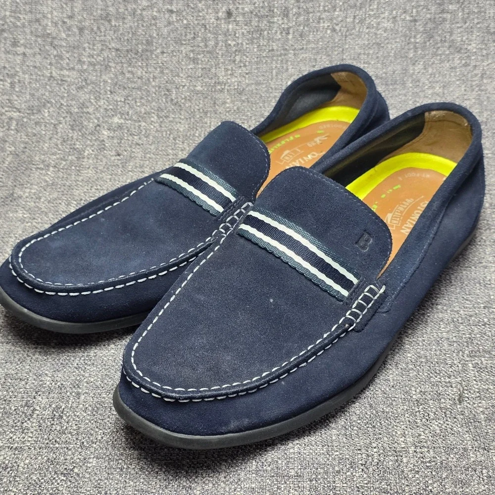 Bostonian Grafton Mens Blue Suede Slip On Moccasins Driving Loafer Shoes Size 11